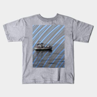 Fishing boat at sea Kids T-Shirt